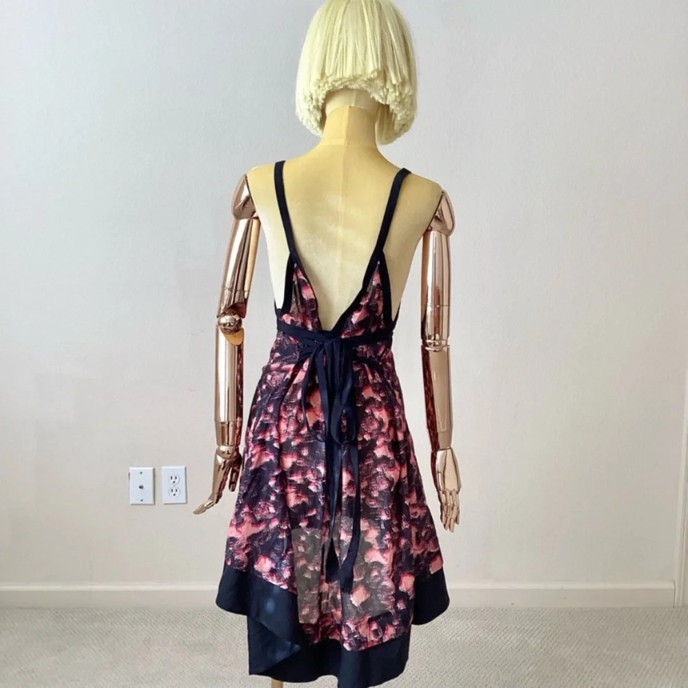 Proenza Scouler Watermelon Pink Plunge V Neck Mini Dress SZ XS/S - Picture 3 of 6